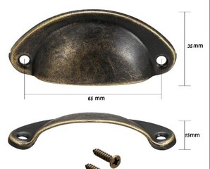 Mēbeļu rokturis 5 gab. 65 mm cena un informācija | Mēbeļu rokturi | 220.lv