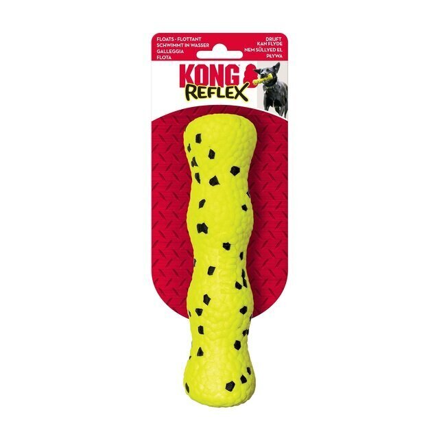Rotaļlieta suņiem nūja Kong Reflex, dzeltena, 20.9x5.7x5.7 cm цена и информация | Suņu rotaļlietas | 220.lv