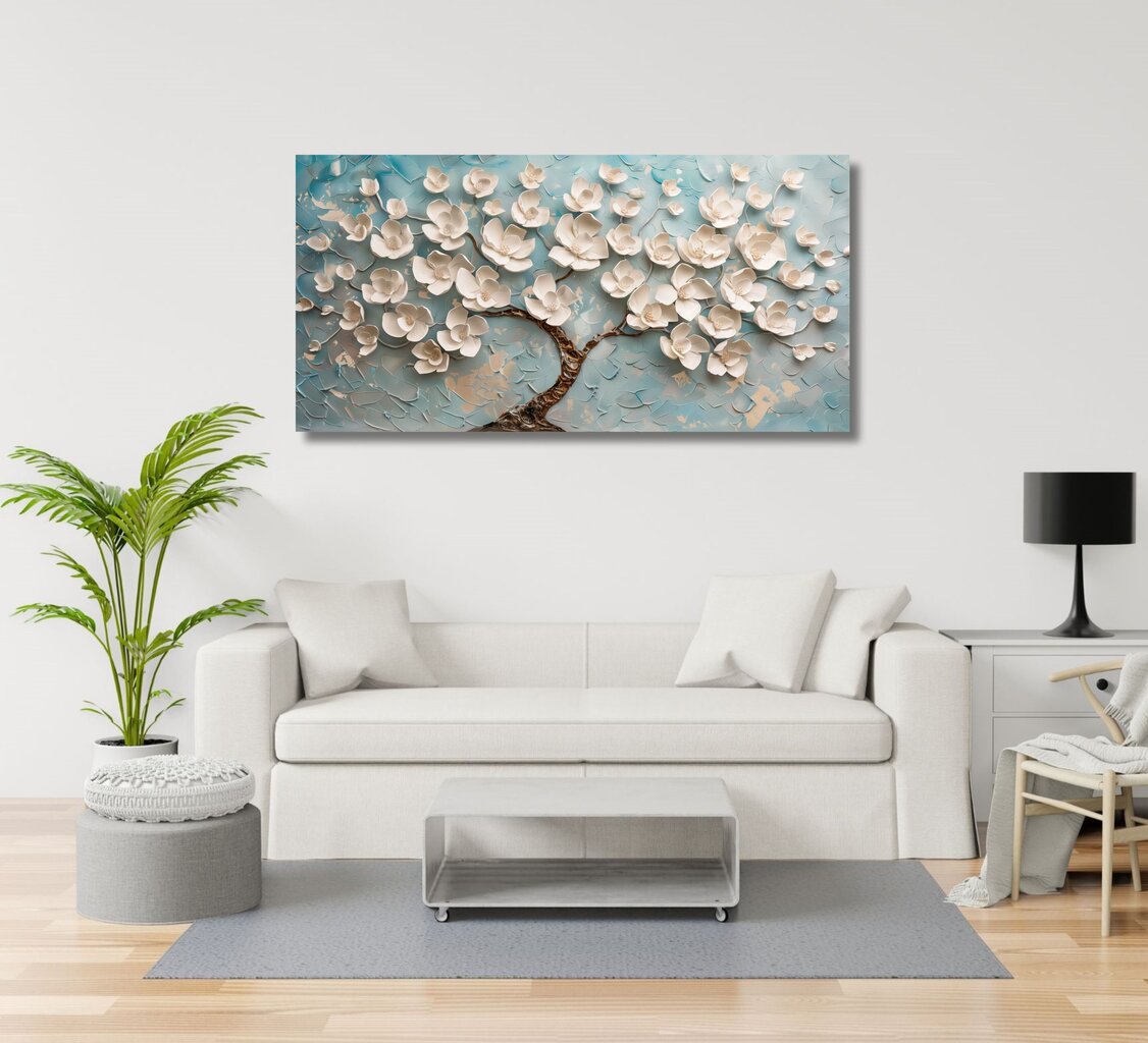 Glezna White-Flowered Tree cena un informācija | Gleznas | 220.lv