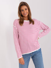 Женский бело-розовый свитер оверсайз цена и информация | Женские кофты | 220.lv