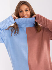 Женский синий свитер с высоким воротником цена и информация | Женские кофты | 220.lv
