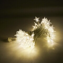 Dekoratīvās spuldzītes zvaigznes ar led, silti baltas, 10 m. cena un informācija | Ziemassvētku lampiņas, LED virtenes | 220.lv