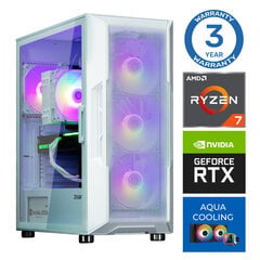 INTOP AQUA Ryzen 7 7700X 32GB DDR5 2TB SSD M.2 NVME RTX4060Ti 8GB no-OS цена и информация | Стационарные компьютеры | 220.lv