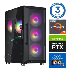 INTOP AQUA Ryzen 7 7700X 16GB DDR5 1TB SSD M.2 NVME RTX3060 12GB no-OS cena un informācija | Stacionārie datori | 220.lv