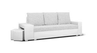 Prece ar bojājumu. Dīvāns ar pufiem Bellezza Milo1, gaiši pelēks/balts cena un informācija | Preces ar bojājumiem | 220.lv