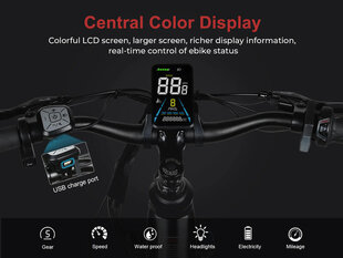 Pilsētas elektriskais velosipēds Samebike RS-A01 Pro, melns cena un informācija | Elektrovelosipēdi | 220.lv