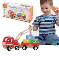 Koka celtnis ar konteineriem Viga Toys cena un informācija | Viga Toys Rotaļlietas, bērnu preces | 220.lv