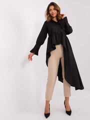 Женская черная рубашка оверсайз цена и информация | Женские блузки, рубашки | 220.lv
