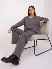 Темно-серый повседневный комплект с блузкой оверсайз. цена и информация | Женские костюмы | 220.lv