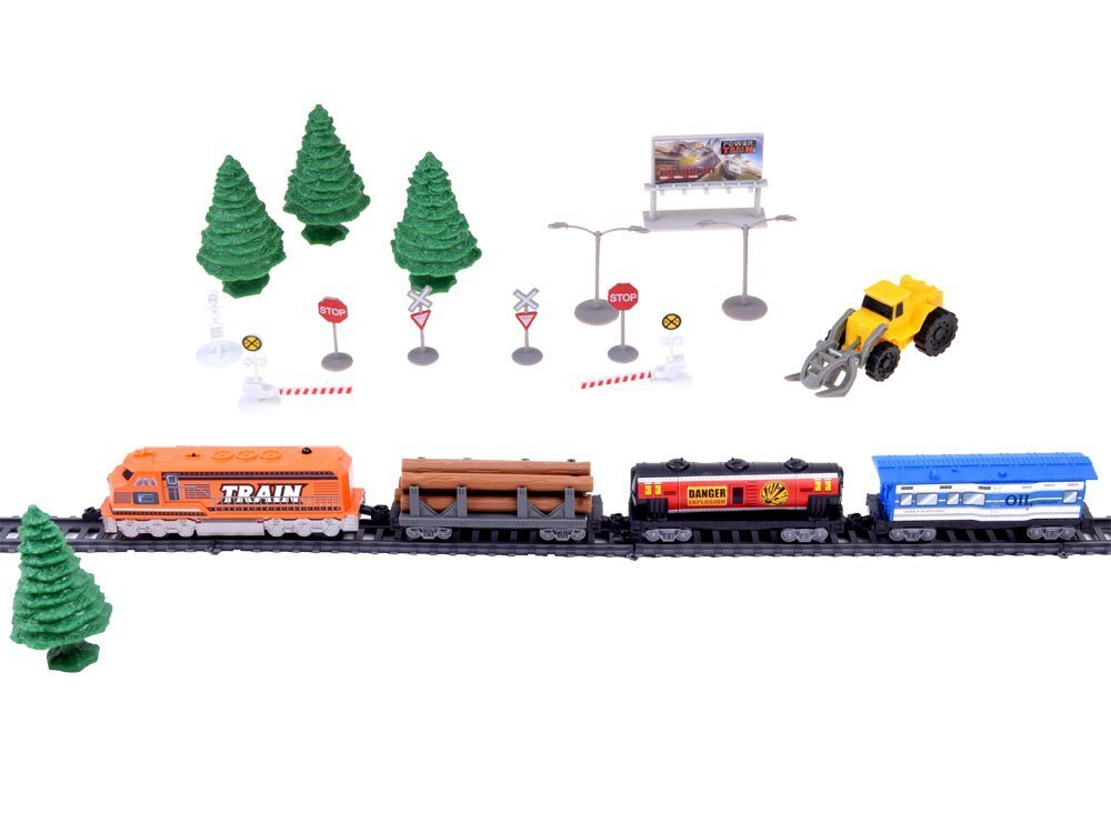 Attālināti vadāms kravas vilciens ar vagoniem un staciju, dažādu krāsu цена и информация | Rotaļlietas zēniem | 220.lv