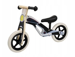 Līdzsvara velosipēds Wooden Toys F1F3-56246, 12" melns цена и информация | Балансировочные велосипеды | 220.lv