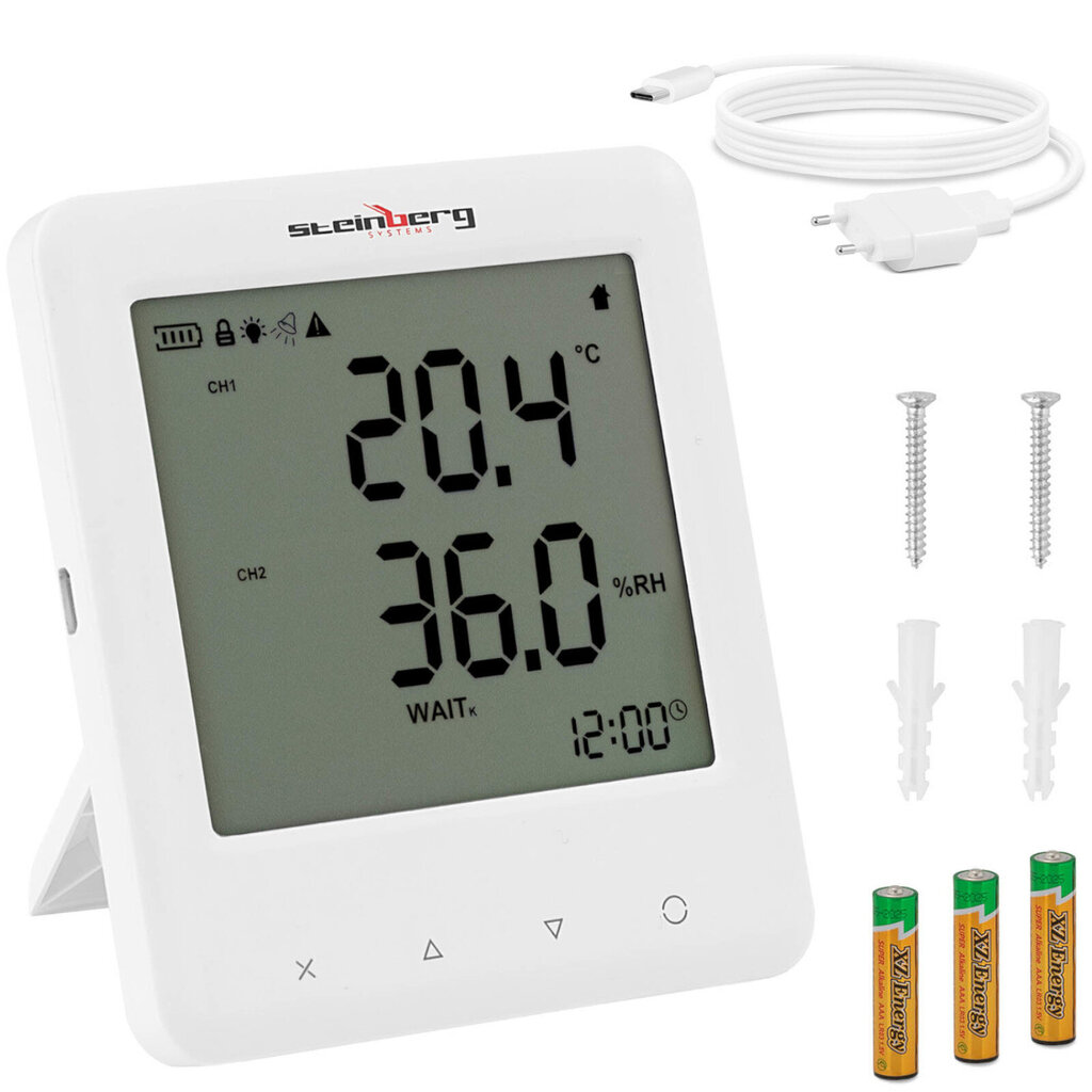 Termohigrometra temperatūras mitruma mērītājs cena un informācija | Mitruma, temperatūras, pH, ORP mērītāji | 220.lv