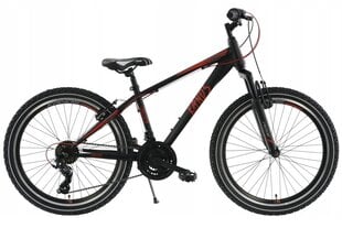 Bērnu velosipēds Kands Lorenzo 24", melns/sarkans цена и информация | Велосипеды | 220.lv