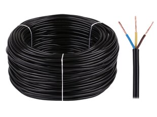 электрический кабель omy 3x0,75 300/300v, черный цена и информация | Кабели и провода | 220.lv