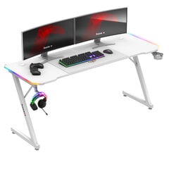 Игровой стол Huzaro Hero 4.8 RGB White, белый цена и информация | Компьютерные, письменные столы | 220.lv