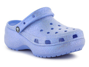 Crocs iešļūcenes meitenēm Classic Platform Glitter Clog W 207241-5Q6 30422-490, zilas cena un informācija | Bērnu čības, maiņas apavi | 220.lv