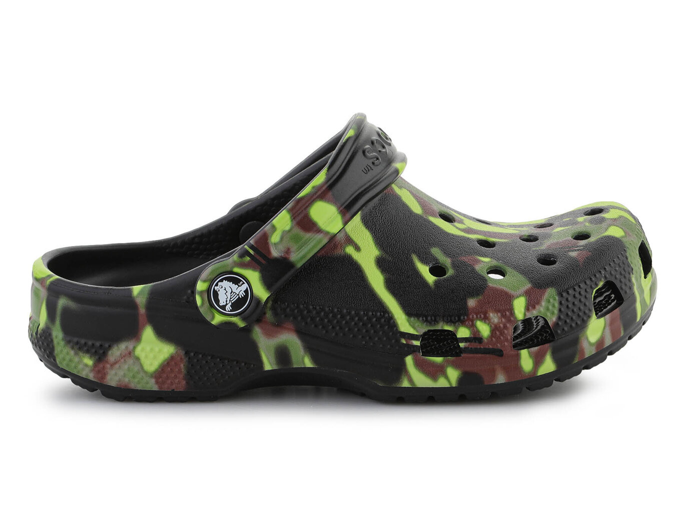 Crocs iešļūcenes meitenēm Classic Spray Camo Clog Kids BLACK 208305-001 30494-489 cena un informācija | Bērnu čības, maiņas apavi | 220.lv