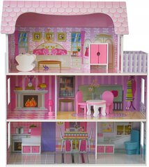 Koka leļļu māja Funfit Kids Cottage 3892, rozā, 70 cm cena un informācija | Rotaļlietas meitenēm | 220.lv