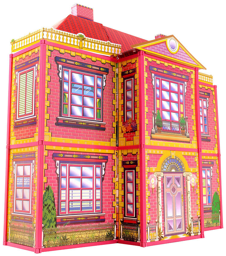Koka leļļu māja Funfit Kids My Lovely Villa 1977, rozā, 94 cm цена и информация | Rotaļlietas meitenēm | 220.lv