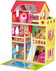 Koka leļļu māja Funfit Kids Eko 3044, 90 cm cena un informācija | Rotaļlietas meitenēm | 220.lv