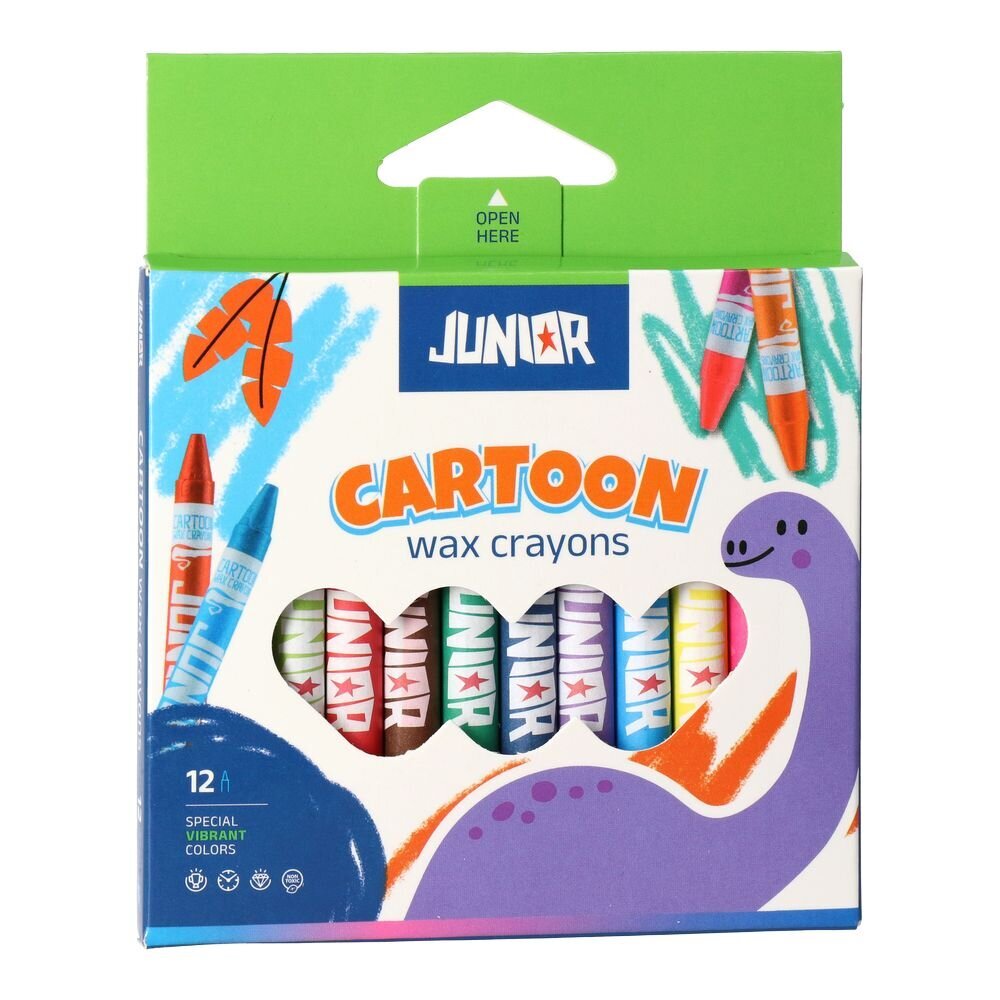 Vaska krītiņi Junior Cartoon, 12 gab. цена и информация | Modelēšanas un zīmēšanas piederumi | 220.lv
