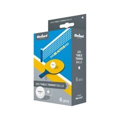 Galda tenisa bumbiņu komplekts Rebel, 6gb, balts цена и информация | Мячи для настольного тенниса | 220.lv