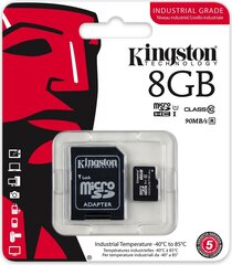 Atmiņas karte Kingston micro SD 8GB Class 10 U1 +adapteris cena un informācija | Atmiņas kartes mobilajiem telefoniem | 220.lv