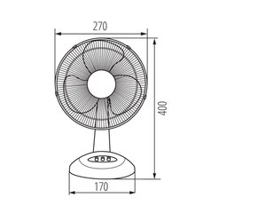 Galda ventilators, 23cm Veneto-23B цена и информация | Вентиляторы | 220.lv