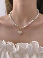 Mākslīgās pērles kaklarota ar sirdi Electronics LV-9, 1 gab. cena un informācija | Kaklarotas | 220.lv