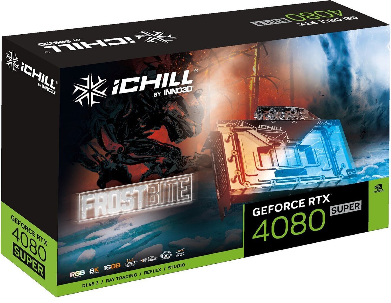 Inno3D GeForce RTX 4080 Super iChill Black (C408SB-166XX-18700006) cena un informācija | Videokartes (GPU) | 220.lv