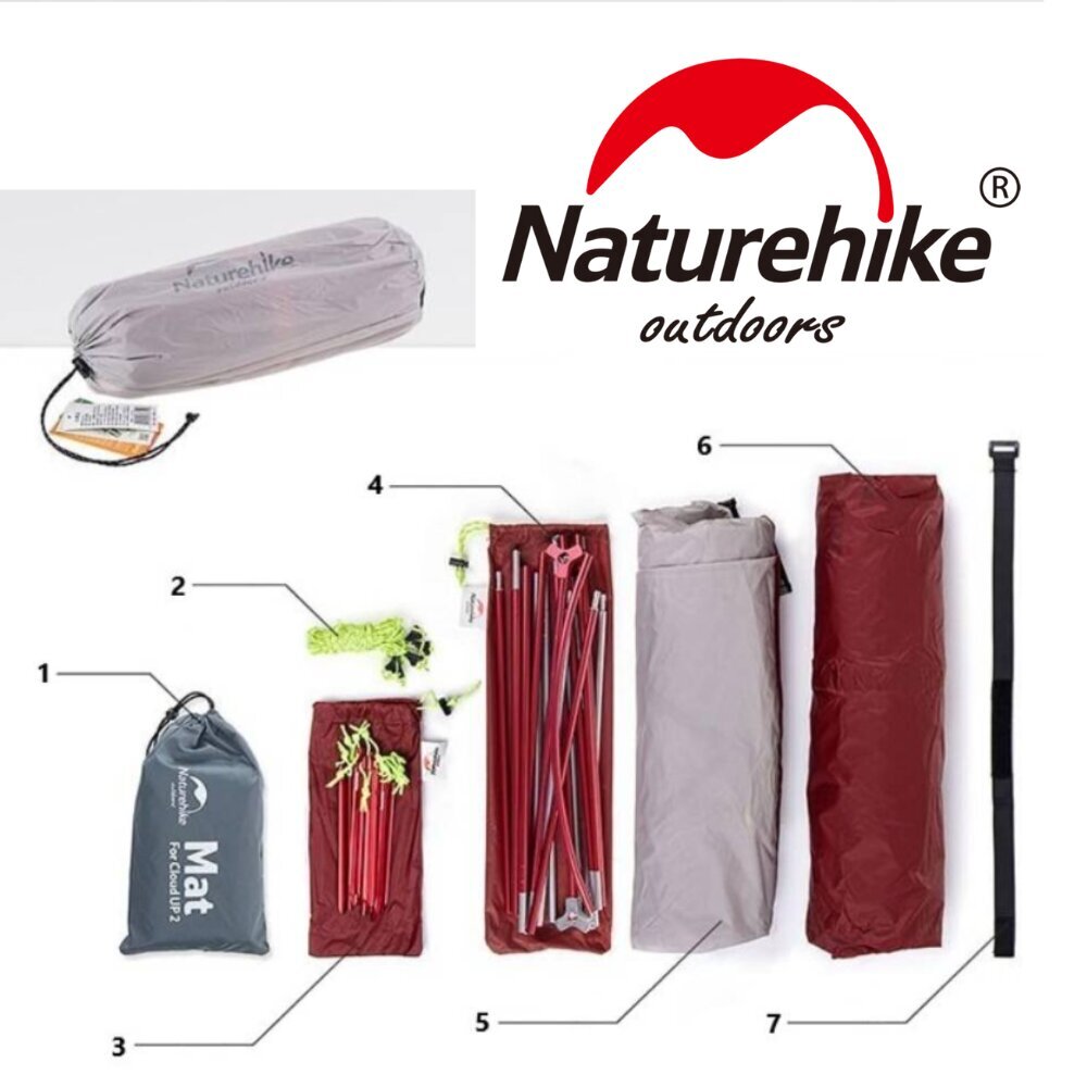 Divvietīga telts Naturehike Cloud Up 2, zaļa cena un informācija | Teltis | 220.lv