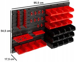 Instrumentu dēlis, 28 piederumi, 95x55 cm cena un informācija | Instrumentu kastes | 220.lv