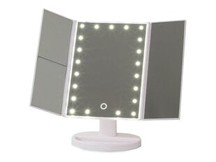 Kosmētikas spogulis ar LED apgaismojumu grimam, balts cena un informācija | Kosmētikas somas, spoguļi | 220.lv
