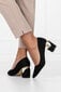 Melni sieviešu sūkļi ar dekoratīvu Casu ādas zoliņu D23WX12-B 100997-N cena un informācija | Sieviešu kurpes | 220.lv