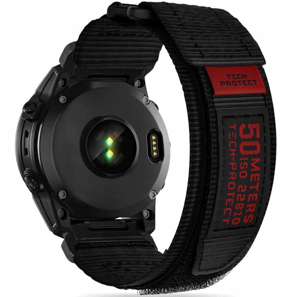 Siksna Tech-Protect Scout Pro Garmin Fenix 7 / 6 Pro / 6 / 5 melna цена и информация | Viedpulksteņu un viedo aproču aksesuāri | 220.lv