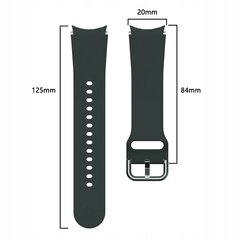 Siksniņa Bizon siksniņa pulksteņa silikona Galaxy Watch 20 mm, tumši zaļa cena un informācija | Viedpulksteņu un viedo aproču aksesuāri | 220.lv