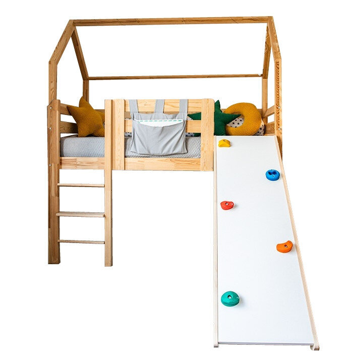 Mājas gulta ar kāpšanas sienu Joel, 80x160cm cena un informācija | Bērnu gultas | 220.lv