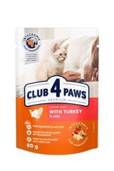 Club 4 Paws Premium влажный корм для котят - мясо индейки в желе, 80 г цена и информация | Сухой корм для кошек | 220.lv