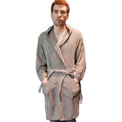 Мужской хлопковый халат, коричневый цена и информация | Мужские халаты, пижамы | 220.lv