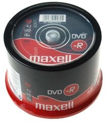 DVD-R диски MAXELL, 4,7ГБ, 16Х, 120 мин., 50 шт., в стопке цена и информация | Виниловые пластинки, CD, DVD | 220.lv