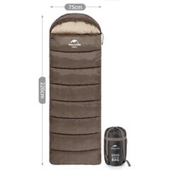 Спальный мешок с капюшоном Naturehike U350, 220 x 75 см, коричневый цена и информация | Спальные мешки | 220.lv