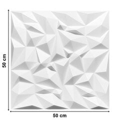 3D griestu un sienu paneļi Deccart Ametyst, 50x50 cm, 8 gab., balts cena un informācija | Griestu, sienu dekoru elementi | 220.lv