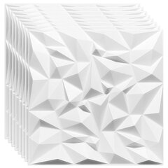 3D griestu un sienu paneļi Deccart Ametyst, 50x50 cm, 20 gab., balts cena un informācija | Griestu, sienu dekoru elementi | 220.lv