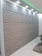 3D griestu un sienu paneļi Deccart Ametyst, 50x50 cm, 12 gab., pelēks cena un informācija | Griestu, sienu dekoru elementi | 220.lv