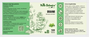 Uztura pagātinātājs Hello Botanica Brahmi, 120 kapsulas cena un informācija | Vitamīni, preparāti, uztura bagātinātāji labsajūtai | 220.lv