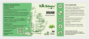 Uztura pagātinātājs Hello Botanica Brahmi, 60 kapsulas cena un informācija | Vitamīni, preparāti, uztura bagātinātāji labsajūtai | 220.lv