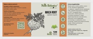 Uztura bagātinātājs Hello Botanica Maka sakne, 120 kapsulas cena un informācija | Vitamīni, preparāti, uztura bagātinātāji labsajūtai | 220.lv