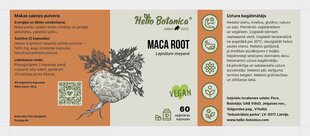 Uztura pagātinātājs Hello Botanica Maka sakne, 60 kapsulas cena un informācija | Vitamīni, preparāti, uztura bagātinātāji labsajūtai | 220.lv