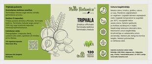 Uztura pagātinātājs Hello Botanica Trifala, 120 kapsulas cena un informācija | Vitamīni, preparāti, uztura bagātinātāji labsajūtai | 220.lv