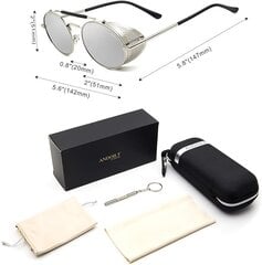 Солнцезащитные очки ANDOILT в стиле винтаж, серебристые, UV400 цена и информация | Солнцезащитные очки для мужчин | 220.lv